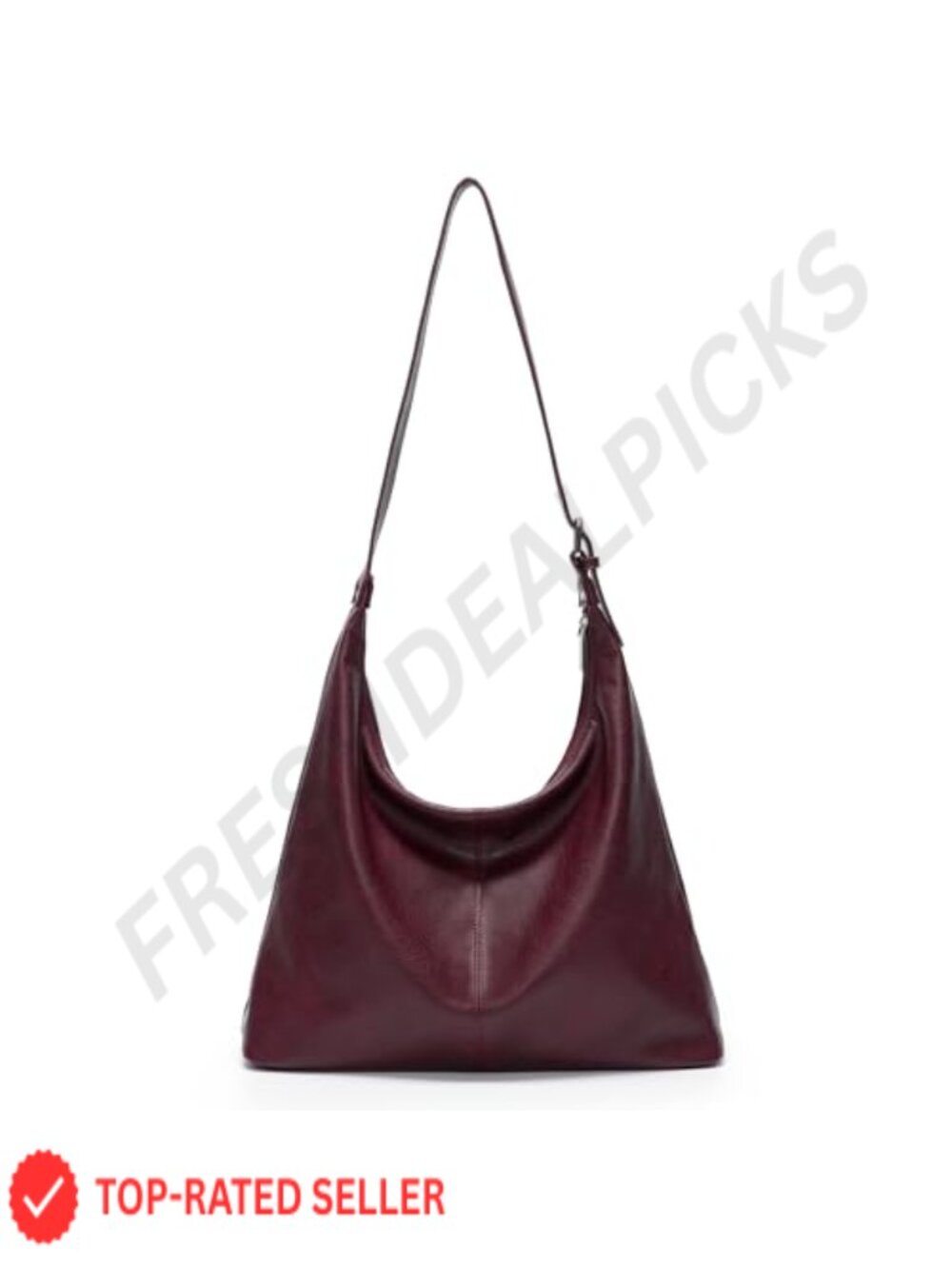 Large Slouchy Hobo Bag Vegan Leather Adjustable Shoulder Purse Work Tote